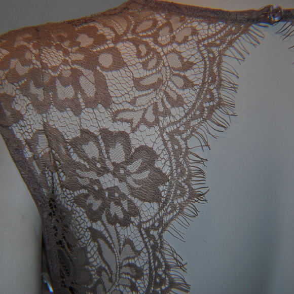 Long Mauve Lace Cutout Chiffon Maternity Dress NWT - Picture 5 of 10